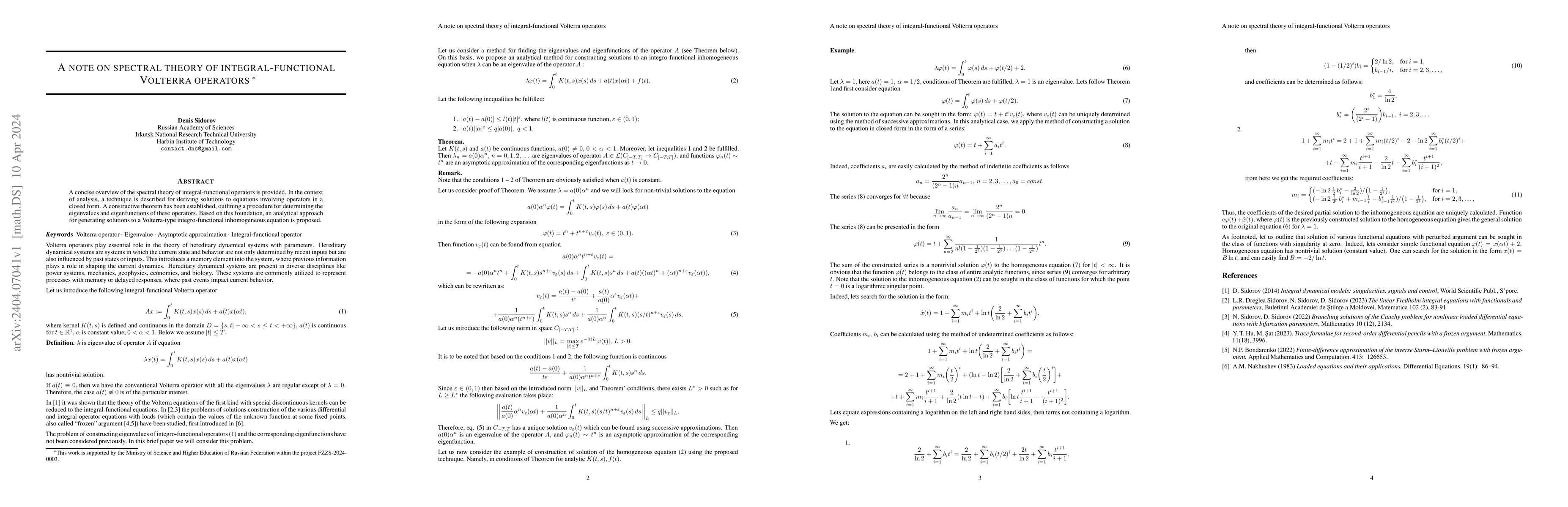 Thumbnail for A note on spectral theory of integral-functional Volterra operators