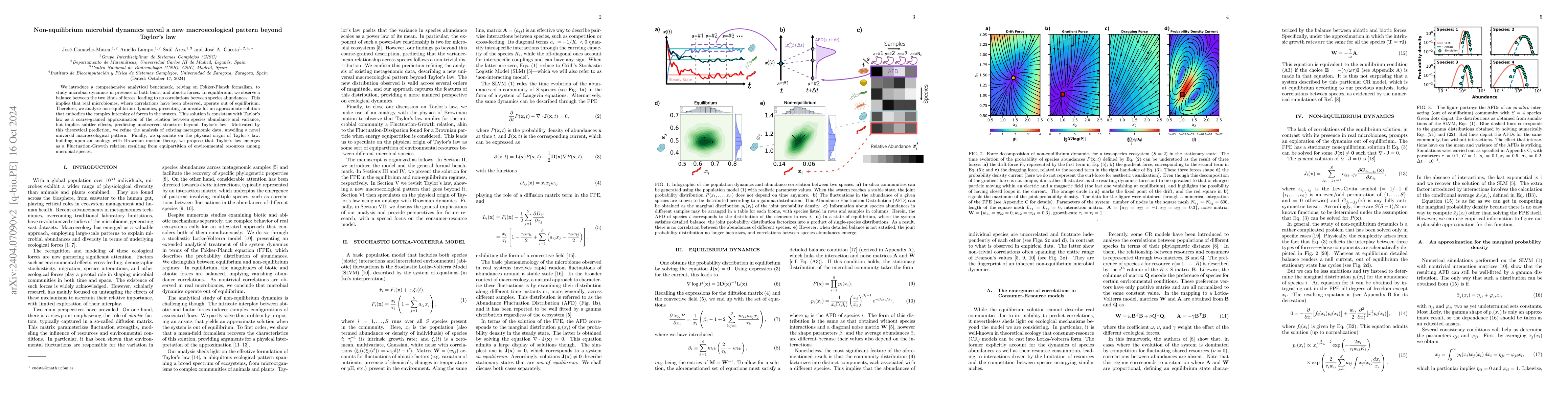 Thumbnail for Non-equilibrium microbial dynamics unveil a new macroecological pattern
  beyond Taylor's law