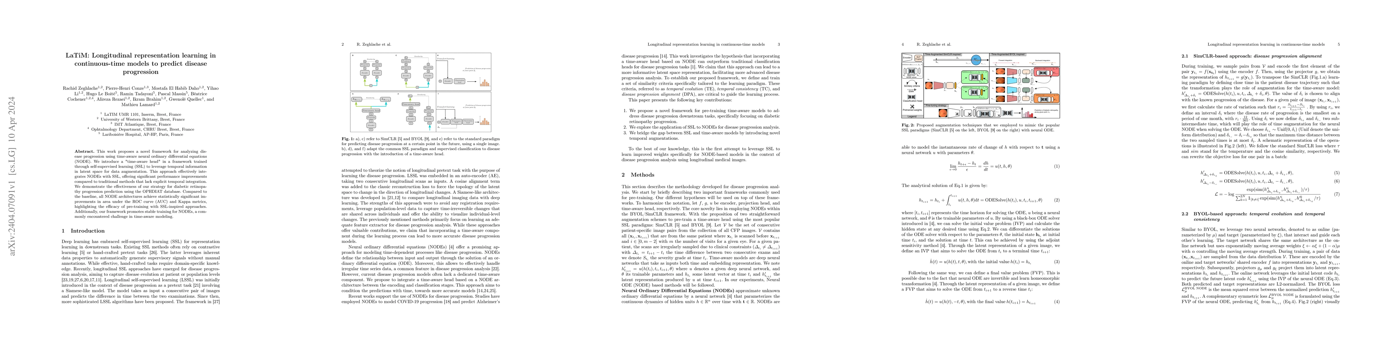Thumbnail for LaTiM: Longitudinal representation learning in continuous-time models to
  predict disease progression