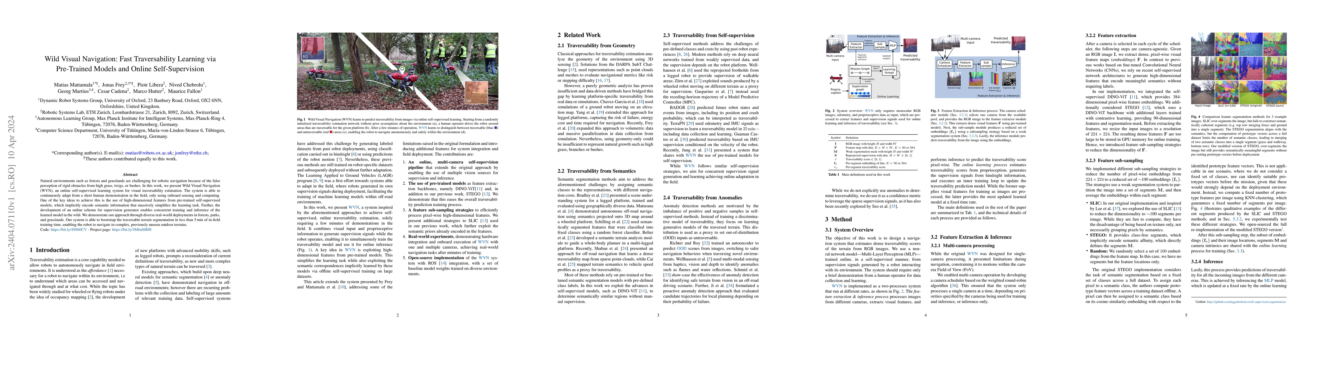 Thumbnail for Wild Visual Navigation: Fast Traversability Learning via Pre-Trained
  Models and Online Self-Supervision