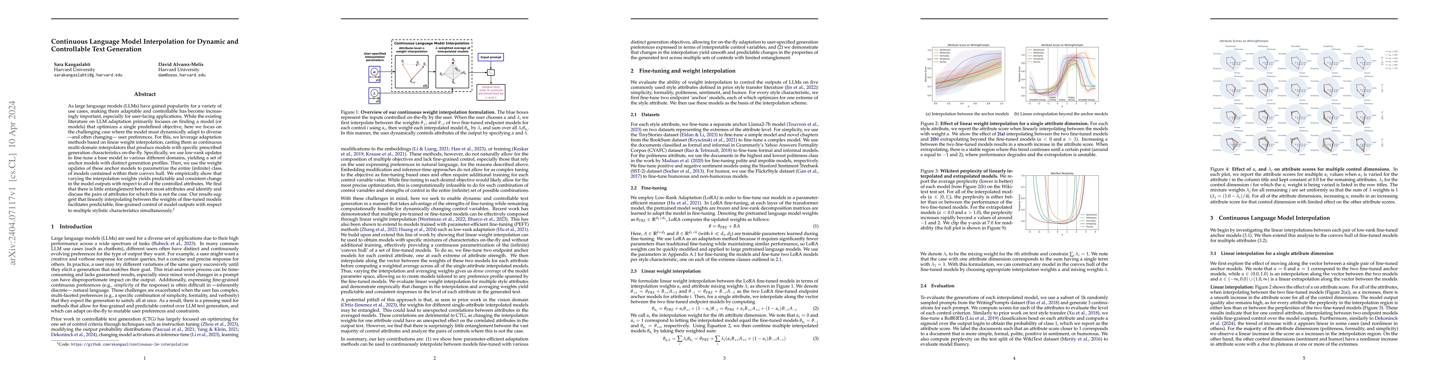Thumbnail for Continuous Language Model Interpolation for Dynamic and Controllable
  Text Generation