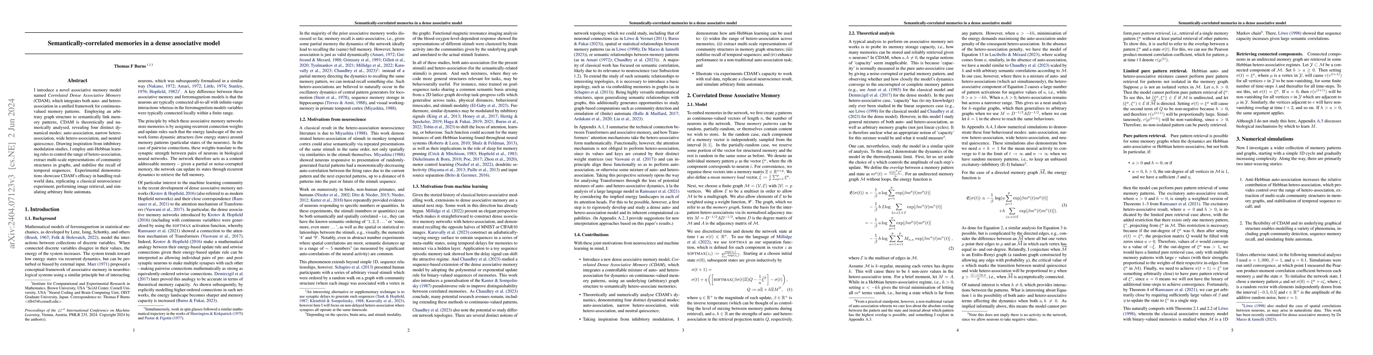 Thumbnail for Semantically-correlated memories in a dense associative model