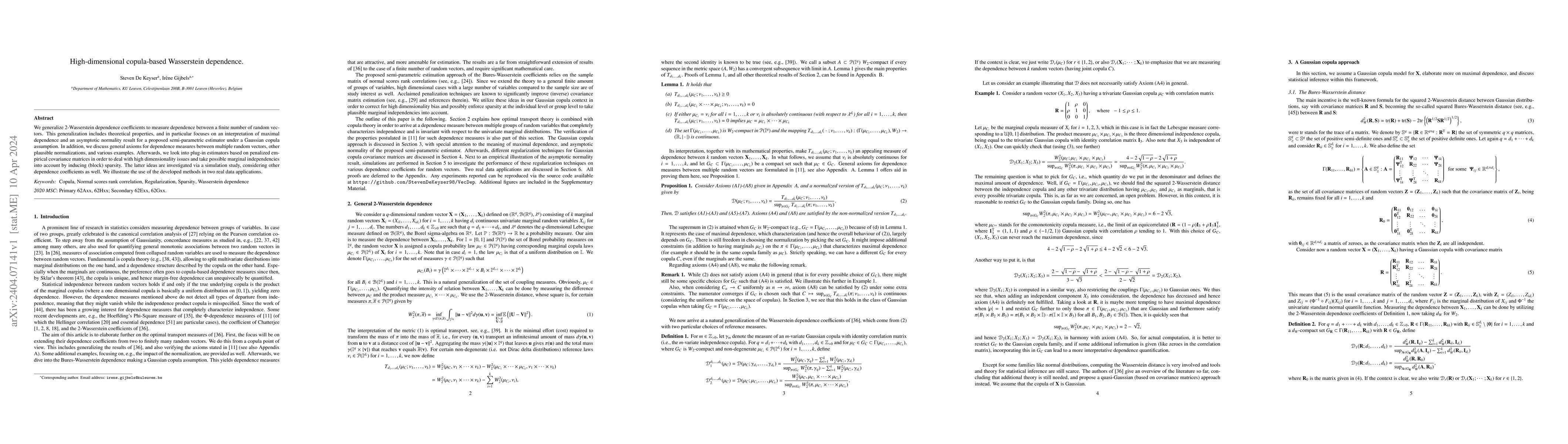 Thumbnail for High-dimensional copula-based Wasserstein dependence