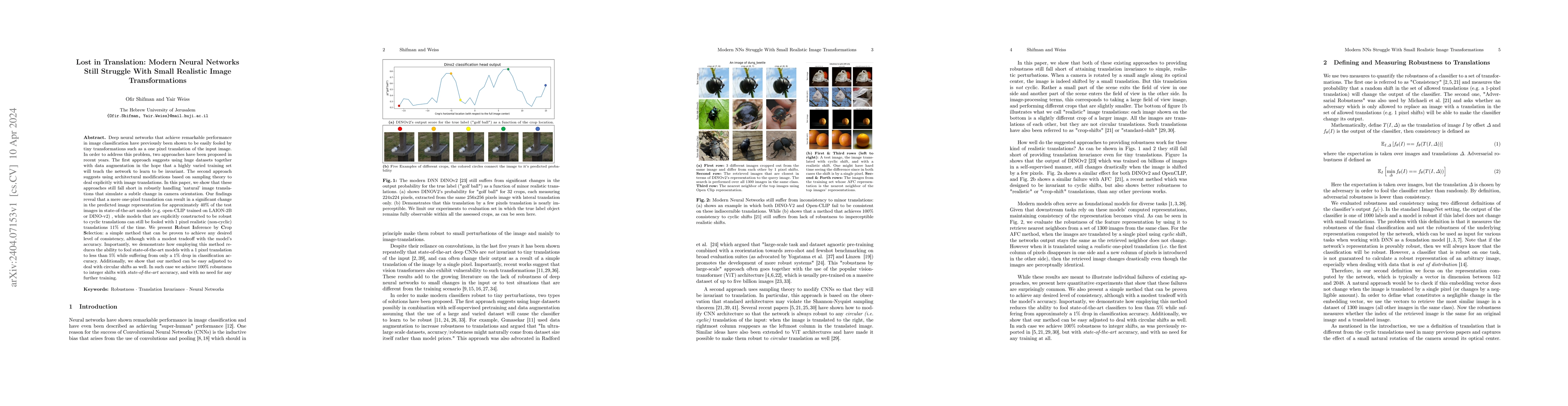 Thumbnail for Lost in Translation: Modern Neural Networks Still Struggle With Small
  Realistic Image Transformations