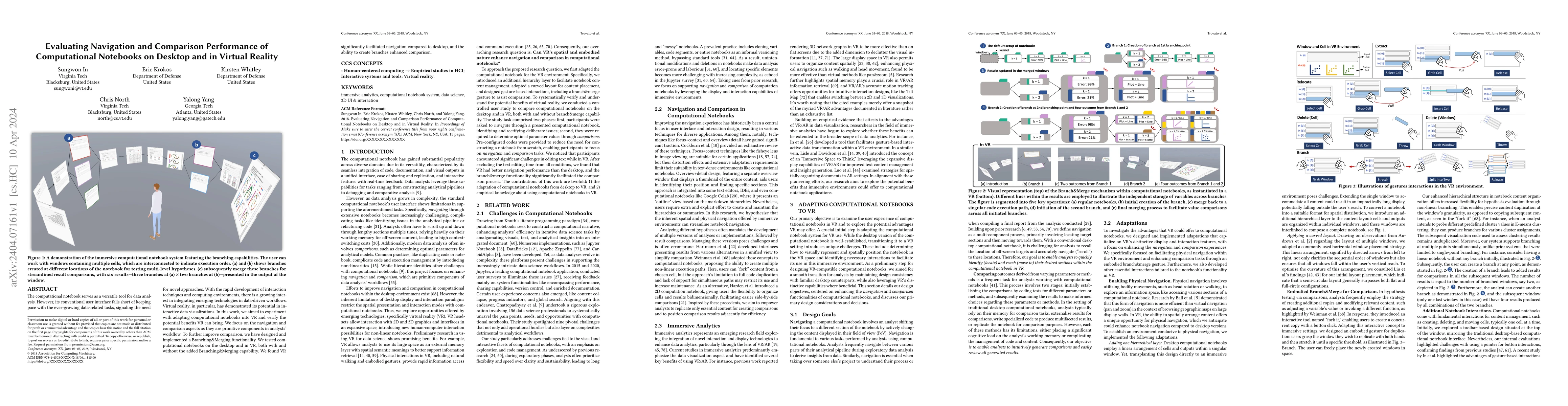 Thumbnail for Evaluating Navigation and Comparison Performance of Computational
  Notebooks on Desktop and in Virtual Reality