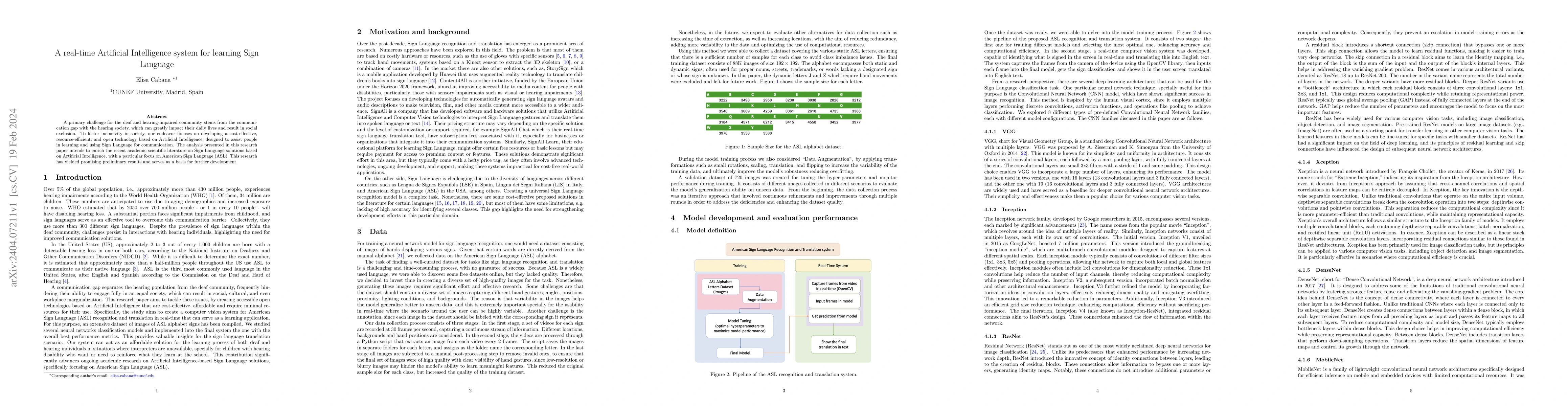 Thumbnail for A real-time Artificial Intelligence system for learning Sign Language