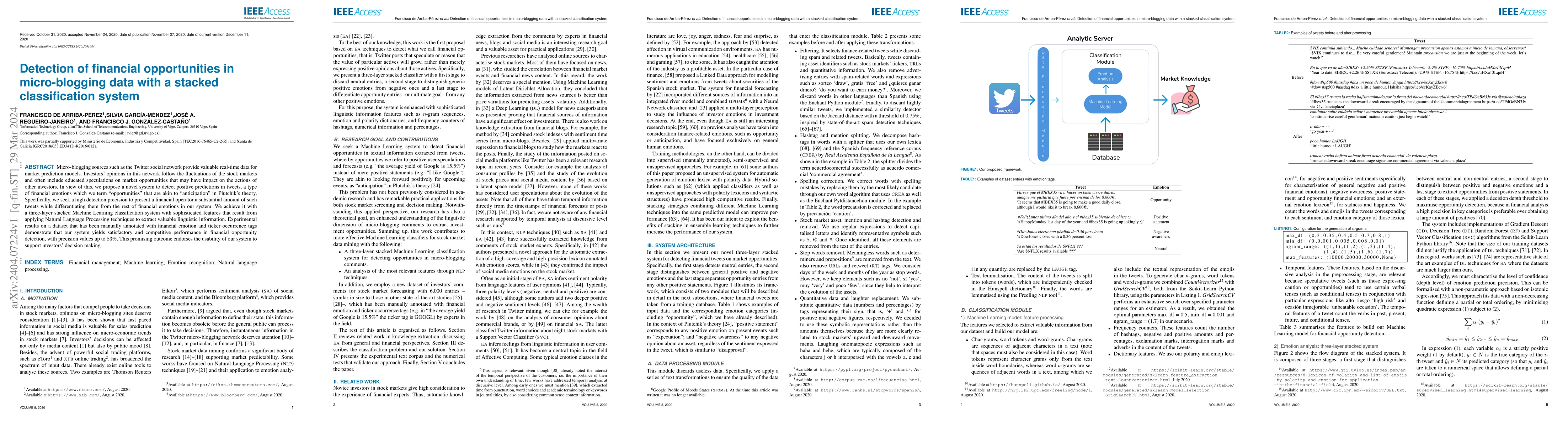 Thumbnail for Detection of financial opportunities in micro-blogging data with a
  stacked classification system