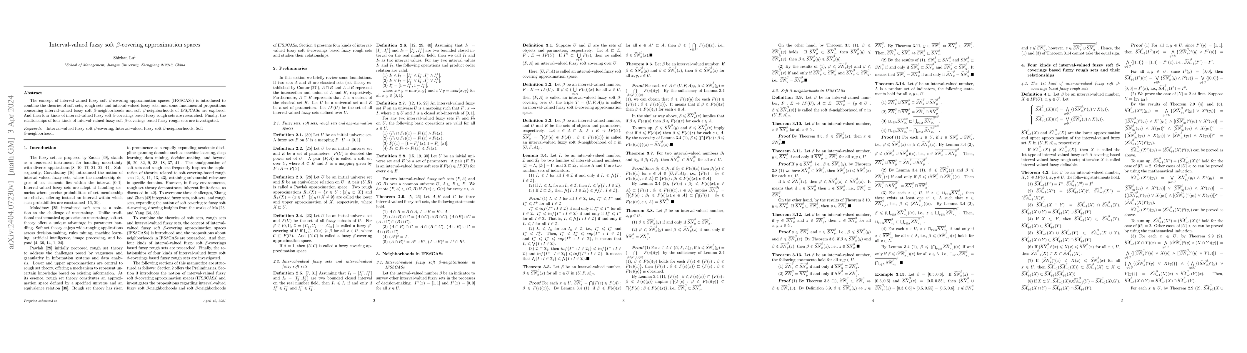 Thumbnail for Interval-valued fuzzy soft $\beta$-covering approximation spaces