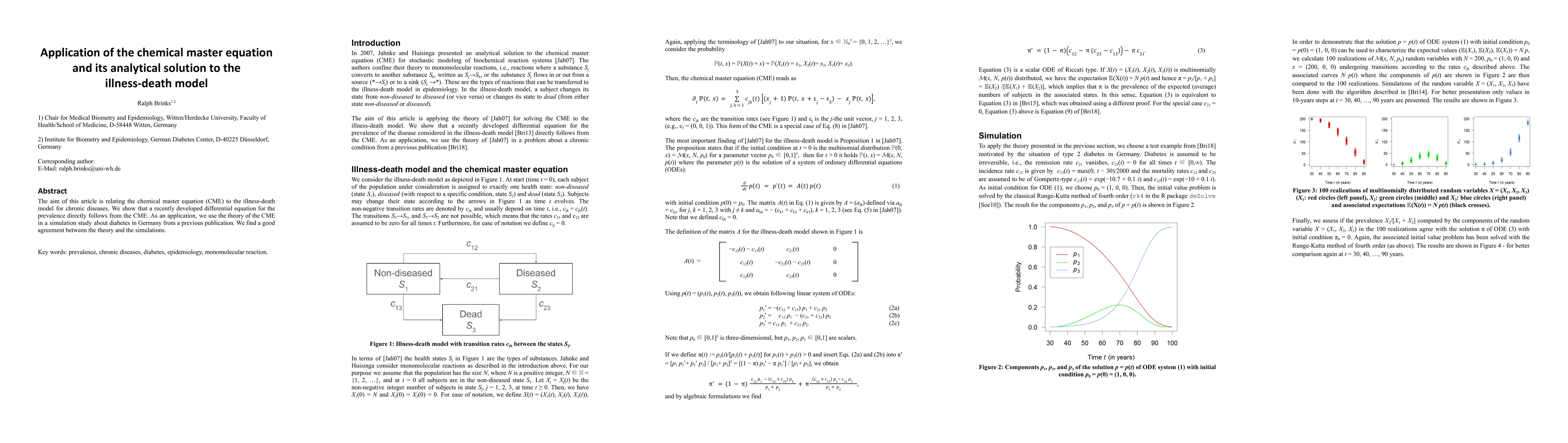 Thumbnail for Application of the chemical master equation and its analytical solution
  to the illness-death model