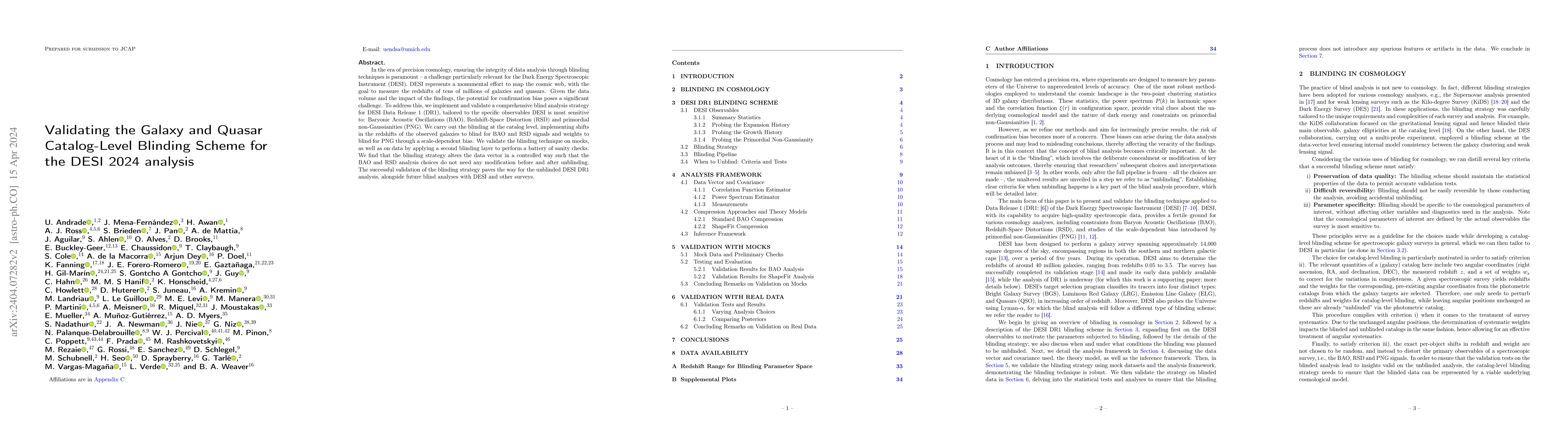 Thumbnail for Validating the Galaxy and Quasar Catalog-Level Blinding Scheme for the
  DESI 2024 analysis