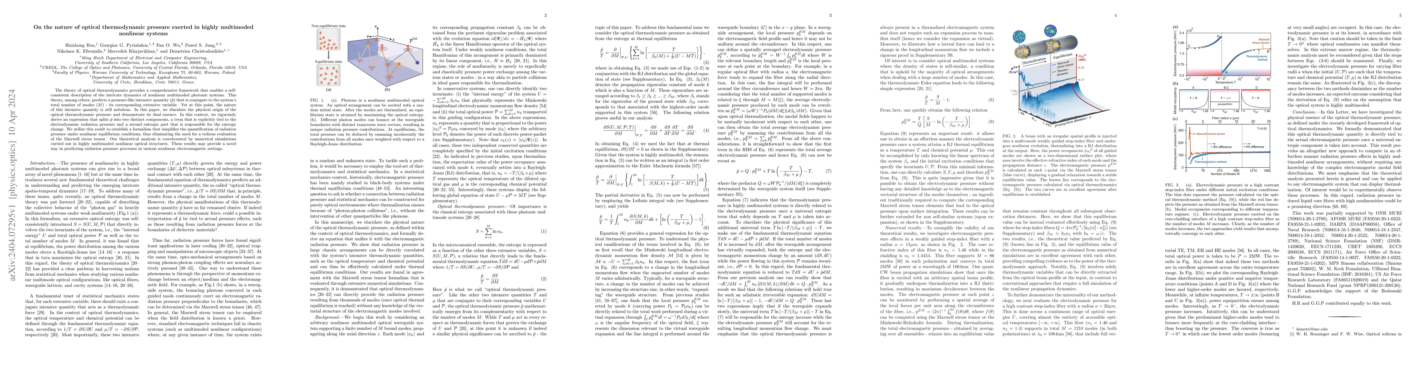 Thumbnail for Nature of Optical Thermodynamic Pressure Exerted in Highly Multimoded
  Nonlinear Systems