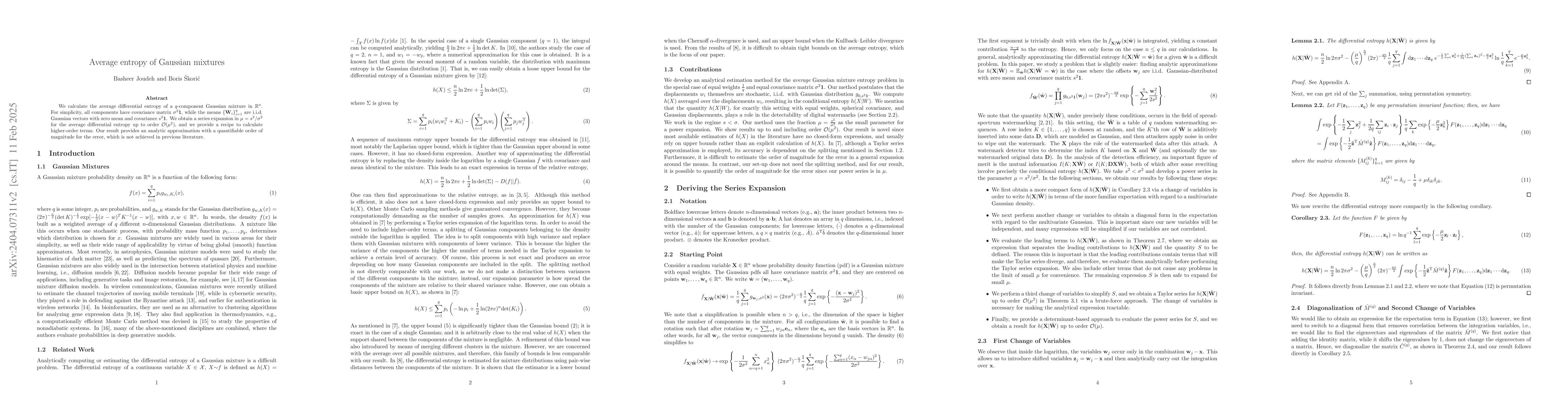 Thumbnail for Average entropy of Gaussian mixtures
