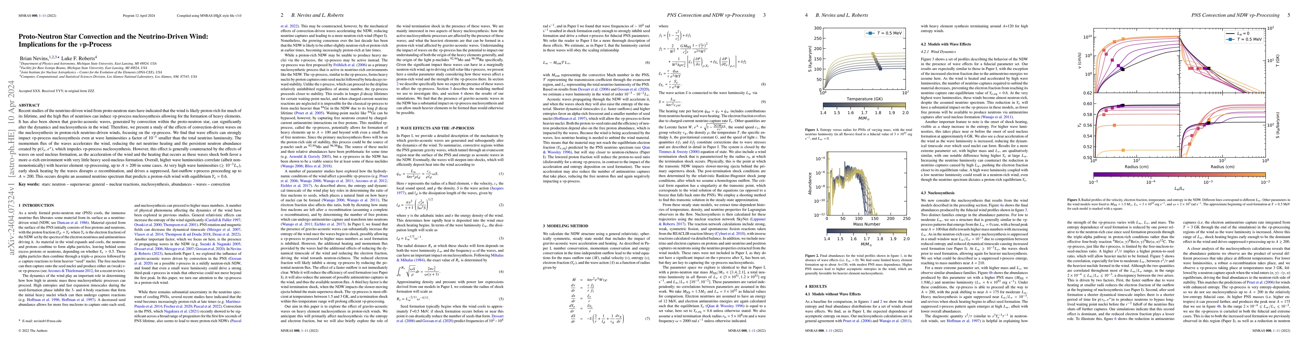 Thumbnail for Proto-Neutron Star Convection and the Neutrino-Driven Wind: Implications
  for the $\nu$p-Process