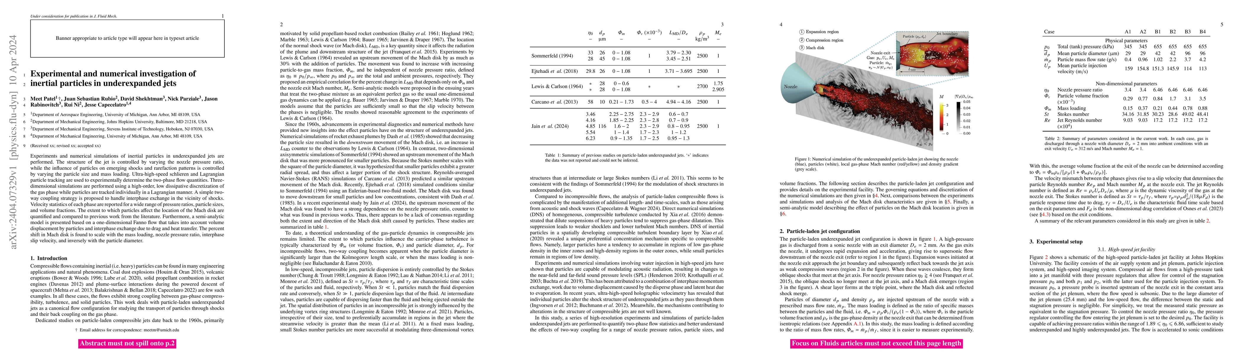 Thumbnail for Experimental and numerical investigation of inertial particles in
  underexpanded jets