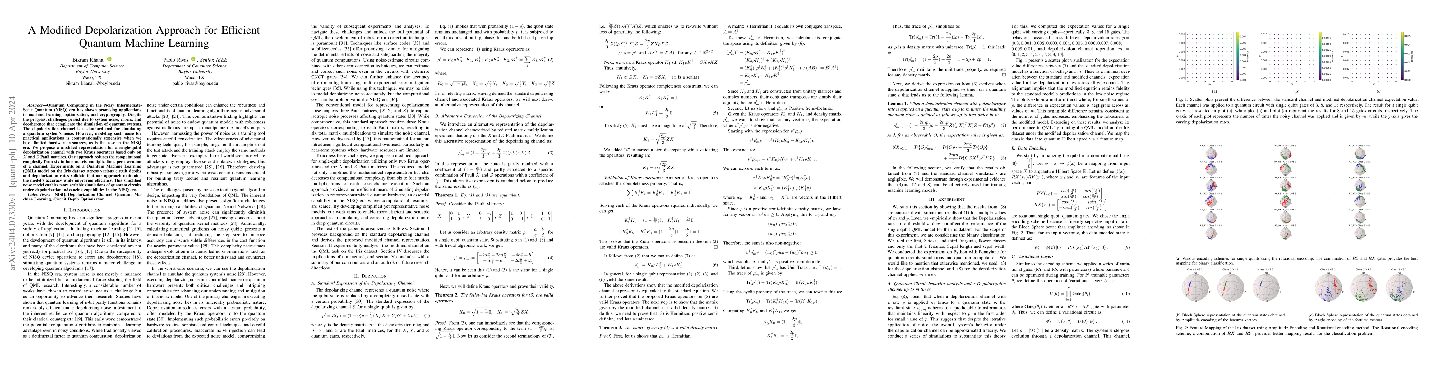 Thumbnail for A Modified Depolarization Approach for Efficient Quantum Machine
  Learning