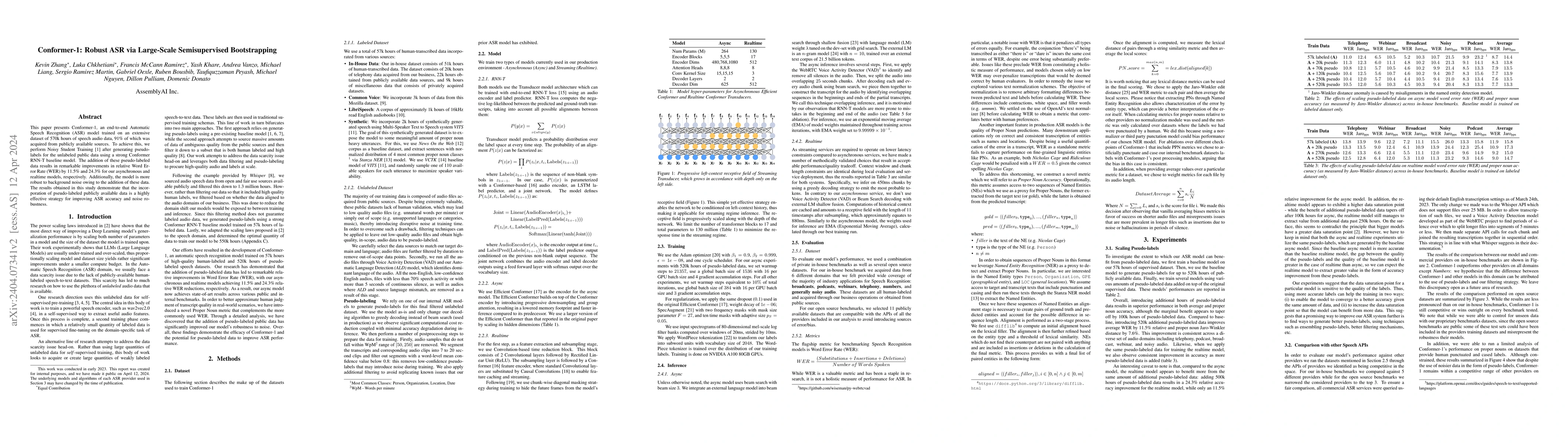Thumbnail for Conformer-1: Robust ASR via Large-Scale Semisupervised Bootstrapping