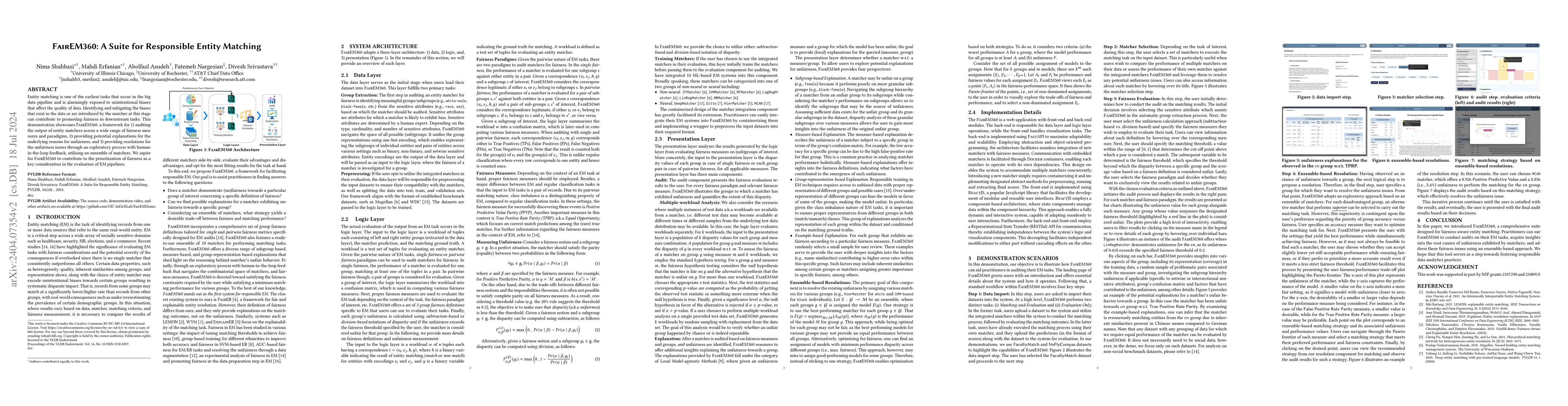 Thumbnail for FairEM360: A Suite for Responsible Entity Matching