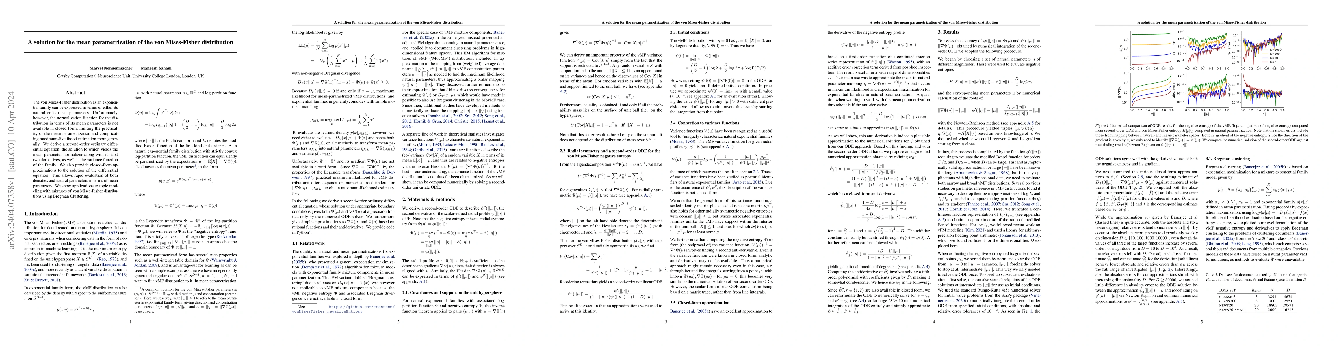 Thumbnail for A solution for the mean parametrization of the von Mises-Fisher
  distribution