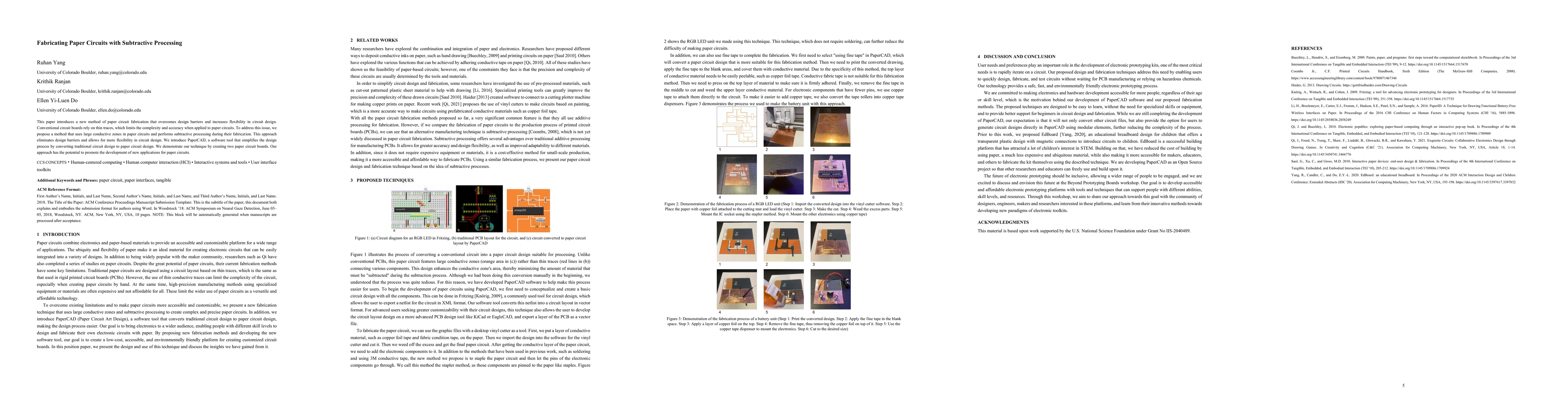 Thumbnail for Fabricating Paper Circuits with Subtractive Processing
