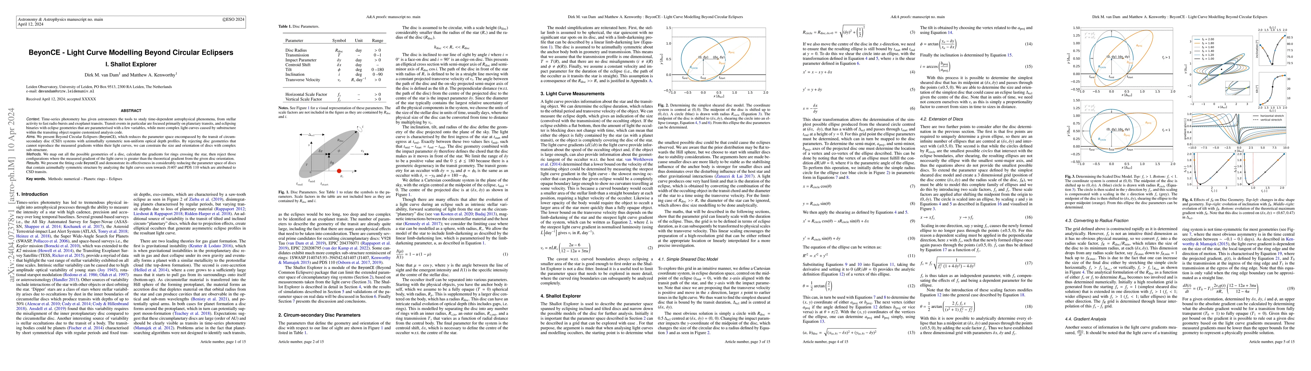 Thumbnail for BeyonCE -- Light Curve Modelling Beyond Circular Eclipsers I. Shallot
  Explorer