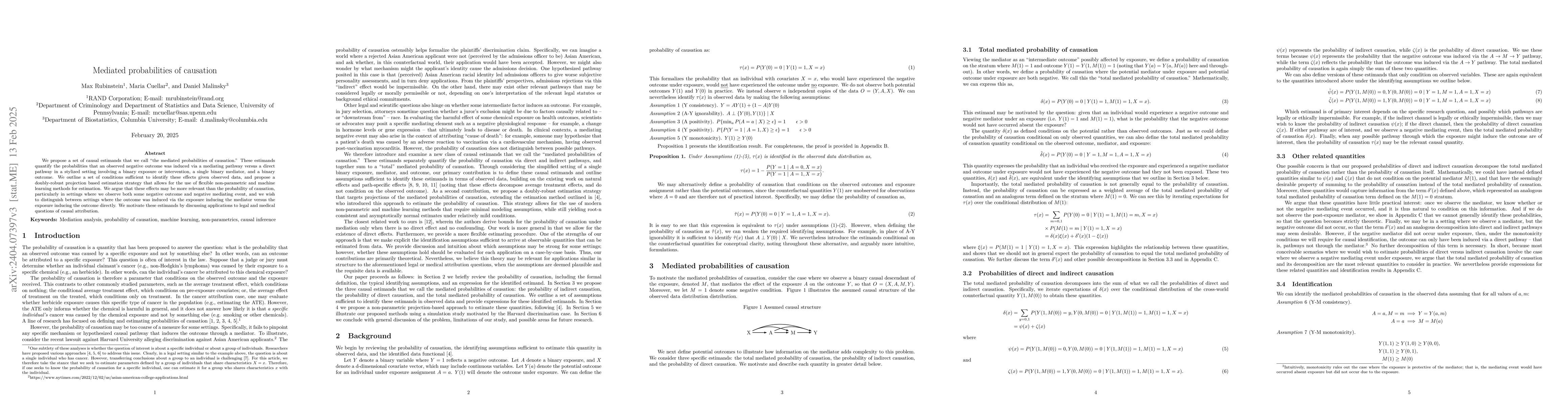 Thumbnail for Mediated probabilities of causation