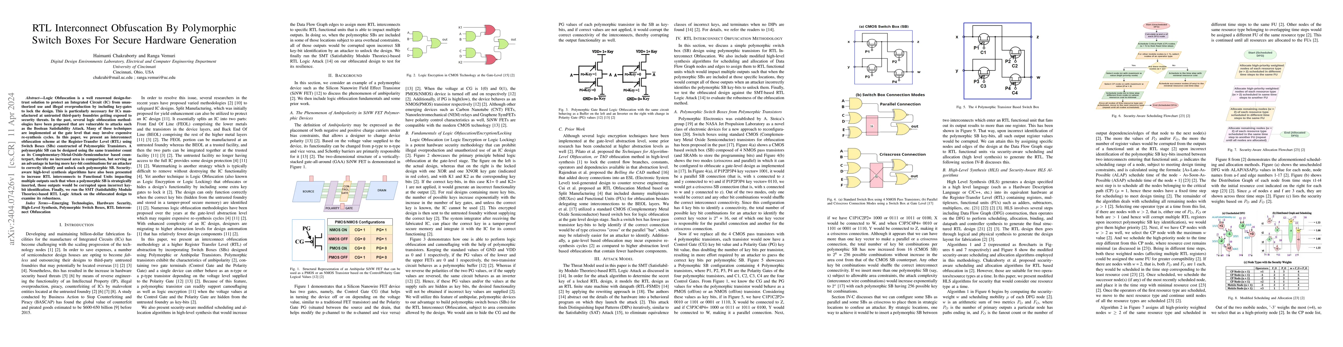 Thumbnail for RTL Interconnect Obfuscation By Polymorphic Switch Boxes For Secure
  Hardware Generation