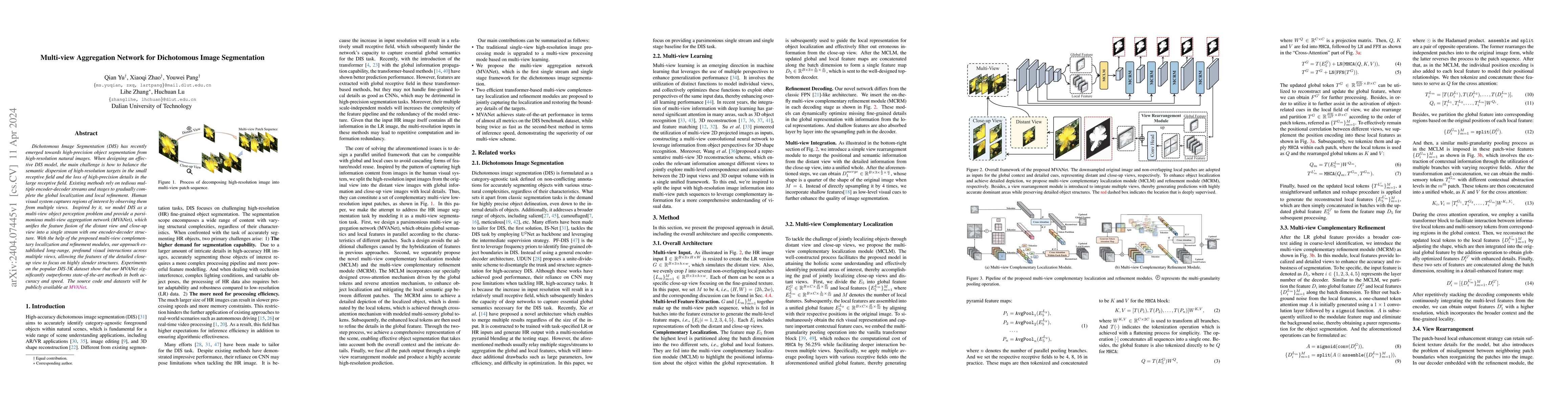 Thumbnail for Multi-view Aggregation Network for Dichotomous Image Segmentation