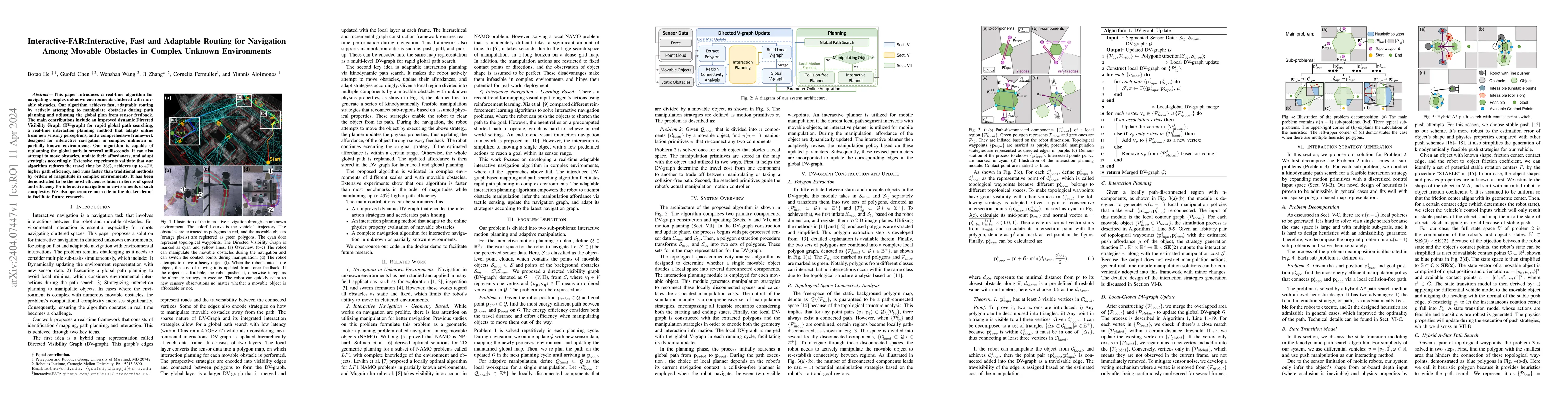 Thumbnail for Interactive-FAR:Interactive, Fast and Adaptable Routing for Navigation
  Among Movable Obstacles in Complex Unknown Environments