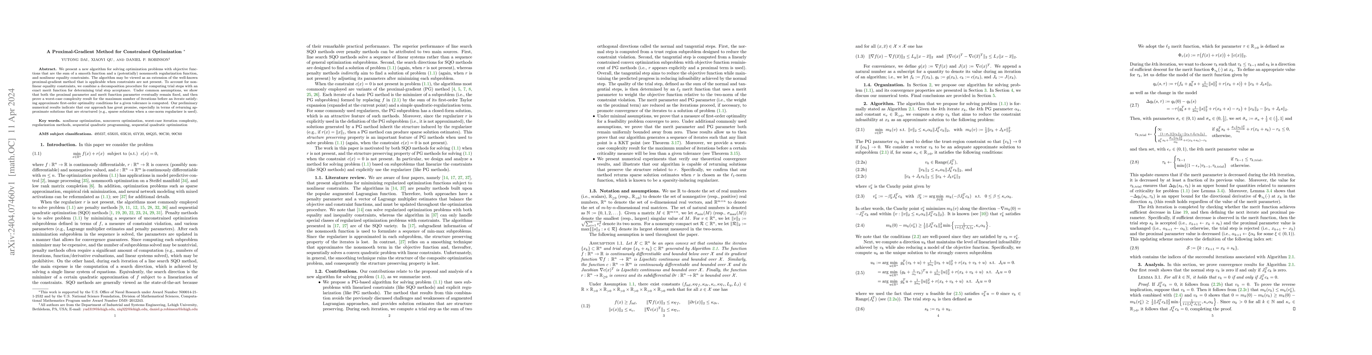 Thumbnail for A Proximal-Gradient Method for Constrained Optimization