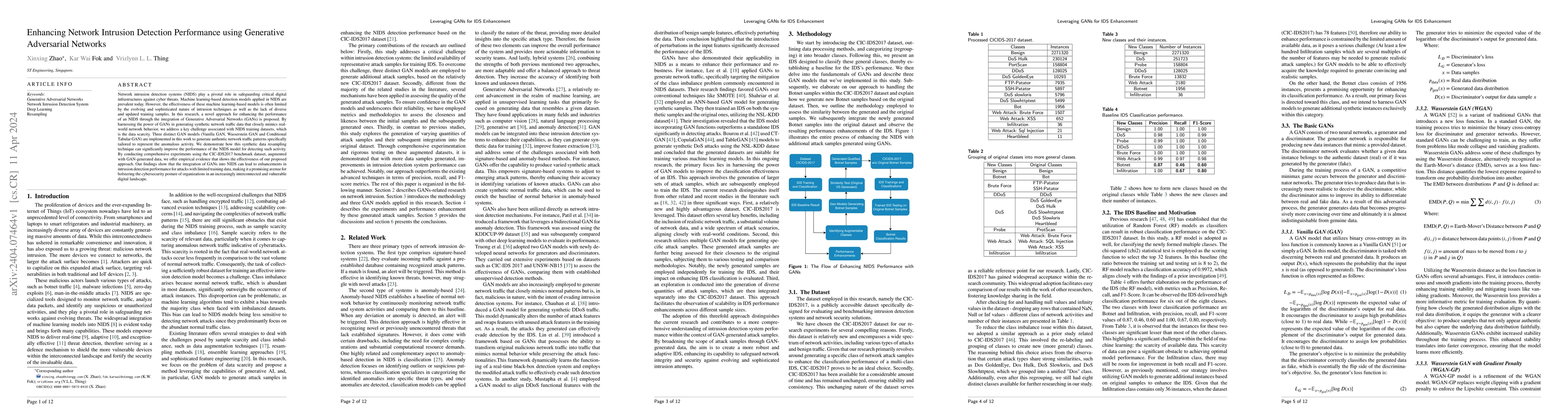 Thumbnail for Enhancing Network Intrusion Detection Performance using Generative
  Adversarial Networks