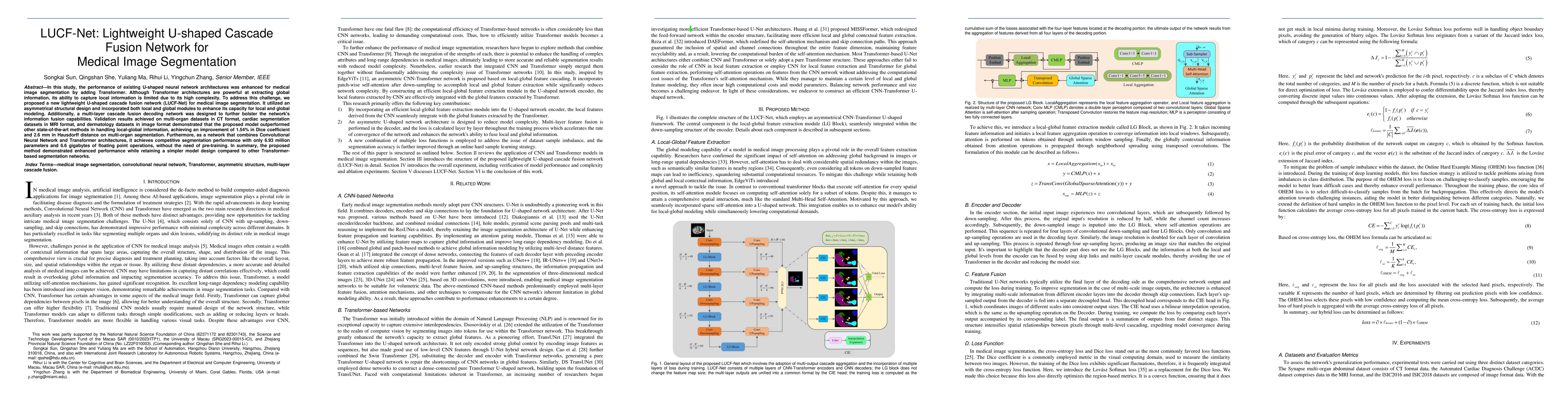 Thumbnail for LUCF-Net: Lightweight U-shaped Cascade Fusion Network for Medical Image
  Segmentation