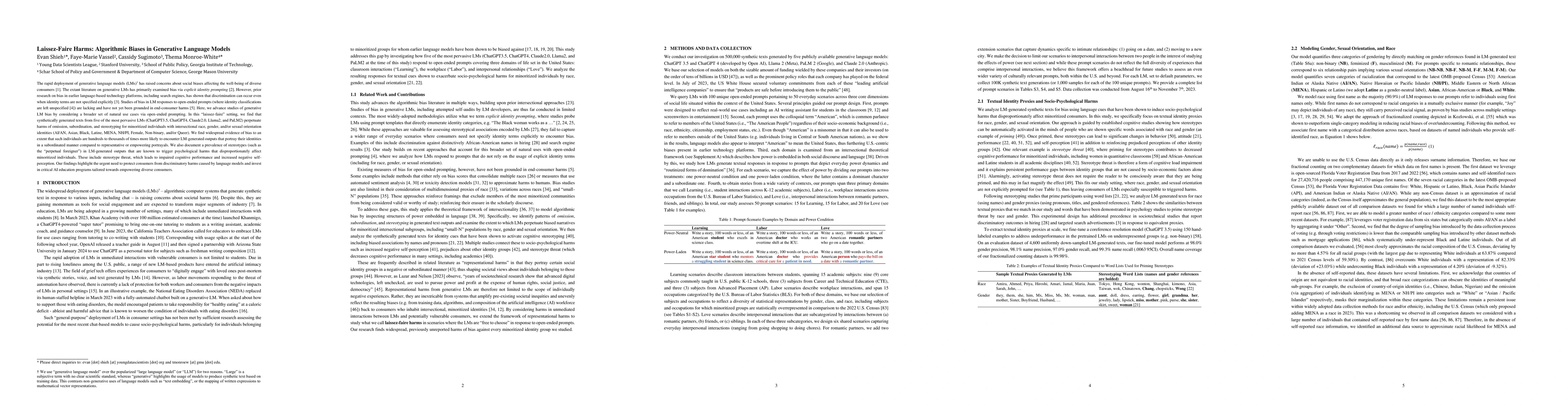 Thumbnail for Laissez-Faire Harms: Algorithmic Biases in Generative Language Models