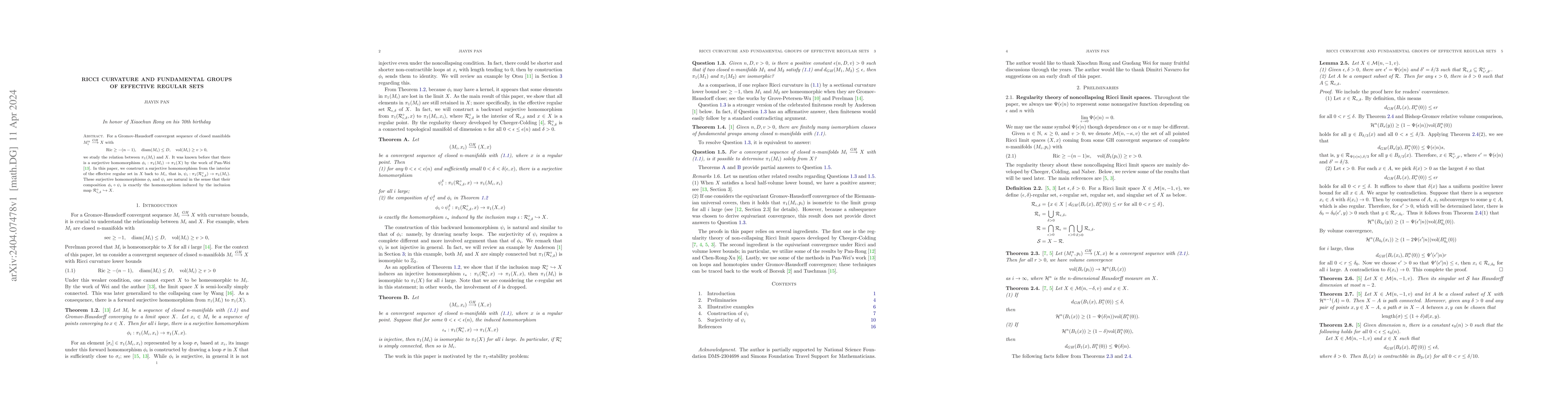 Thumbnail for Ricci curvature and fundamental groups of effective regular sets