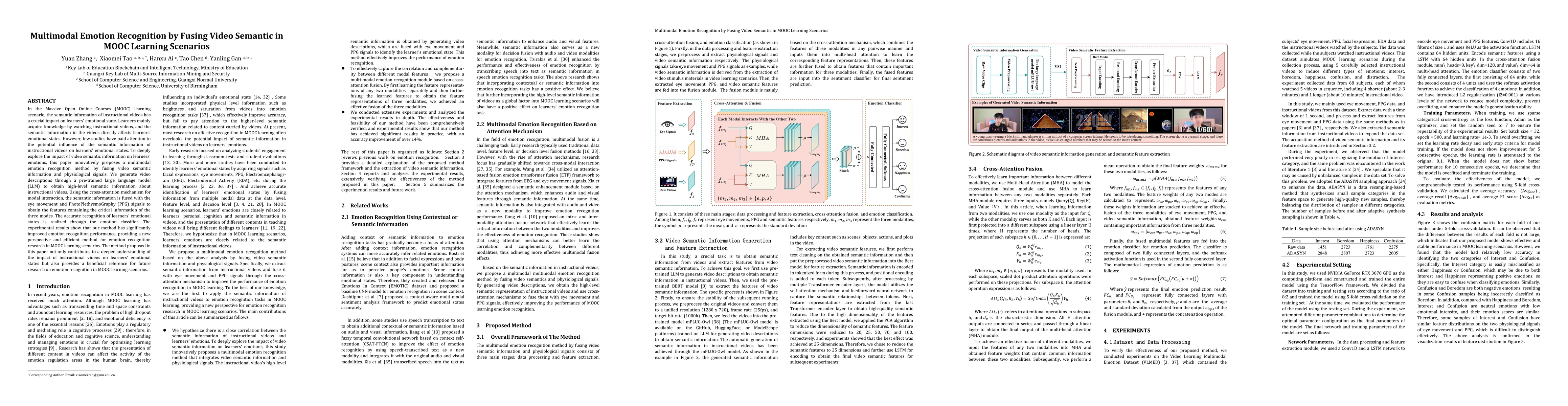 Thumbnail for Multimodal Emotion Recognition by Fusing Video Semantic in MOOC Learning
  Scenarios