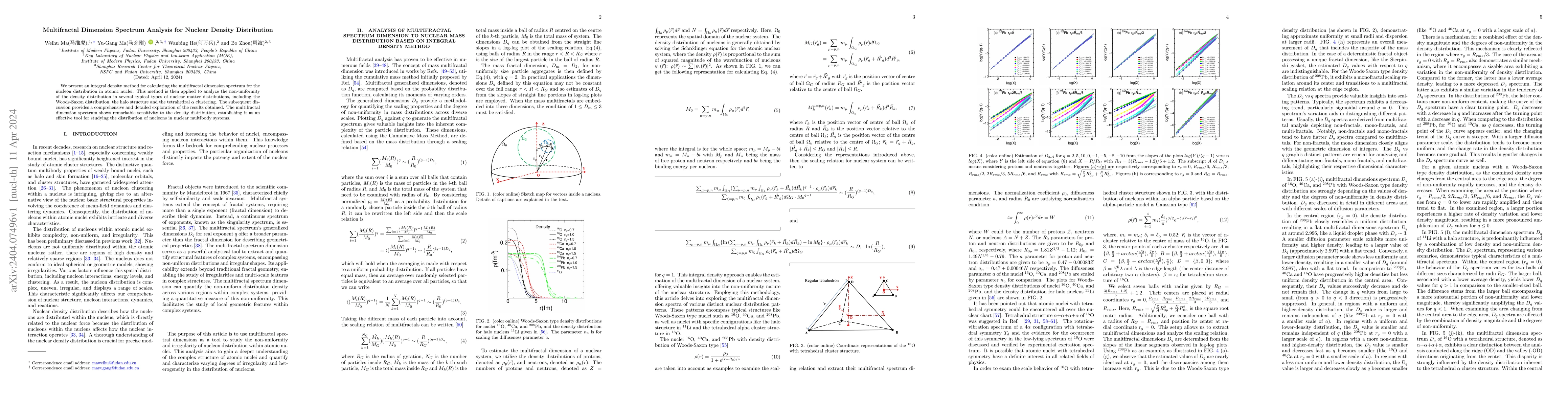 Thumbnail for Multifractal Dimension Spectrum Analysis for Nuclear Density
  Distribution