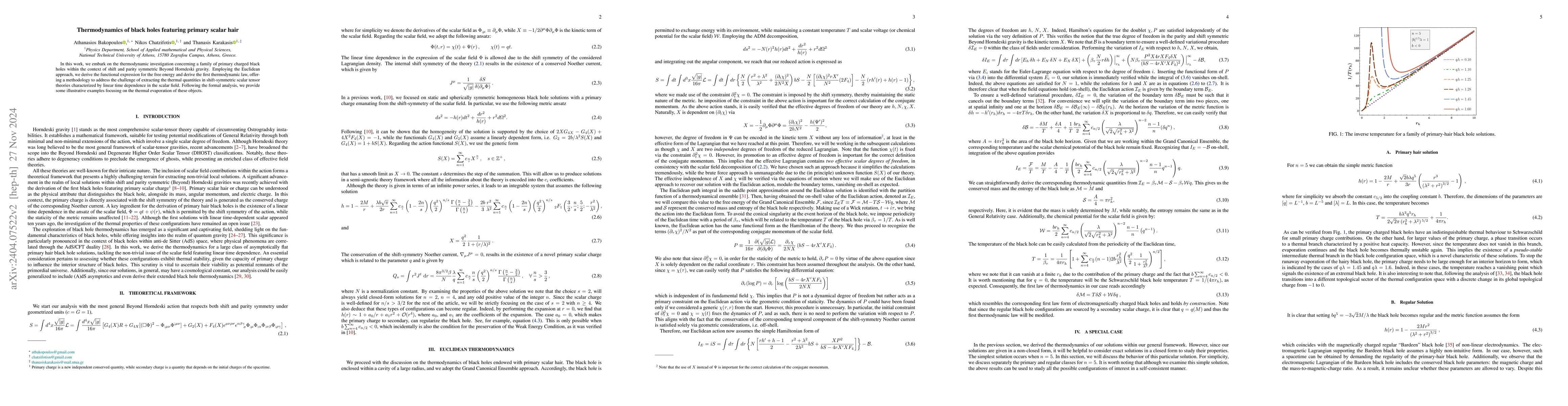 Thumbnail for Thermodynamics of black holes featuring primary scalar hair