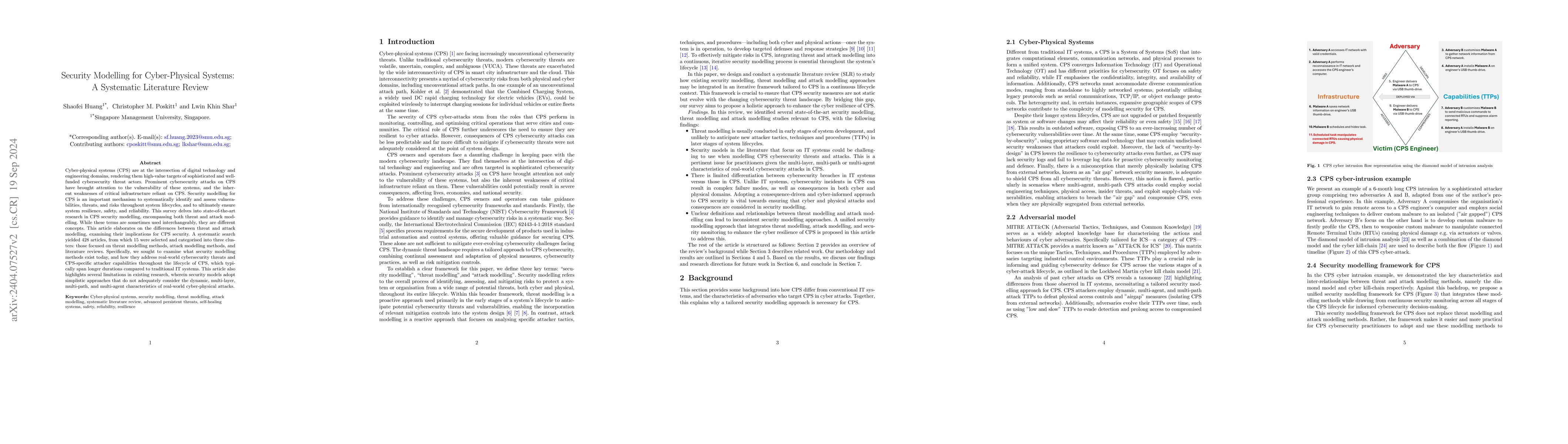 Thumbnail for Security Modelling for Cyber-Physical Systems: A Systematic Literature
  Review