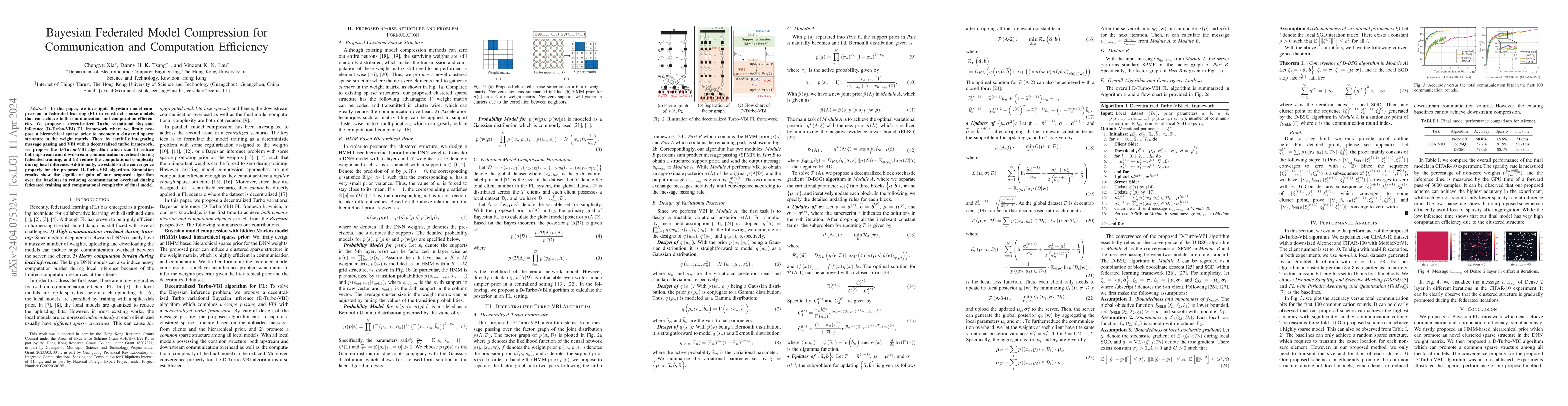 Thumbnail for Bayesian Federated Model Compression for Communication and Computation
  Efficiency