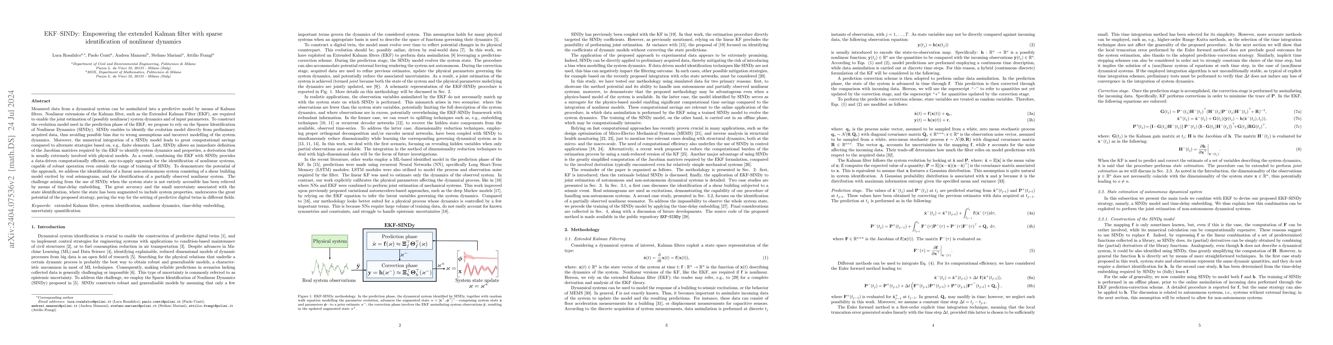 Thumbnail for EKF-SINDy: Empowering the extended Kalman filter with sparse
  identification of nonlinear dynamics