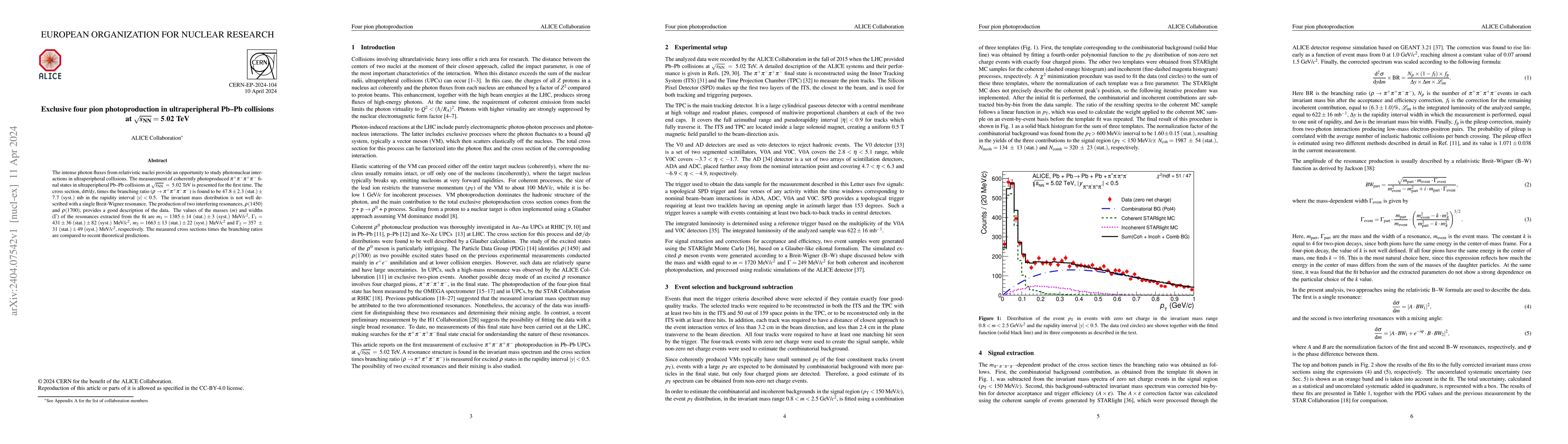 Thumbnail for Exclusive four pion photoproduction in ultraperipheral Pb-Pb collisions
  at $\sqrt{s_{\rm NN}} = 5.02$ TeV