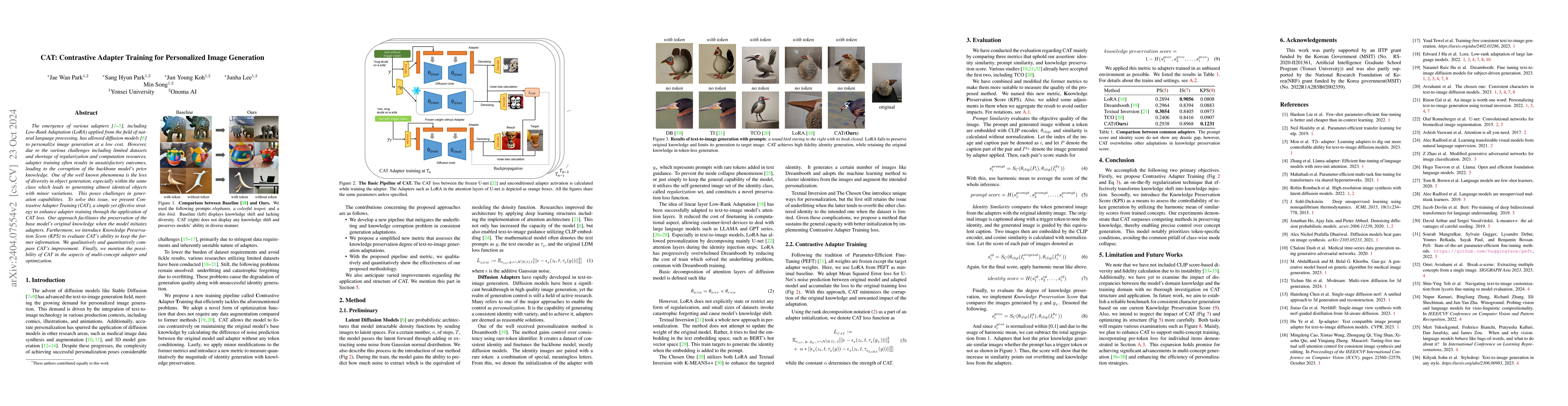 Thumbnail for CAT: Contrastive Adapter Training for Personalized Image Generation