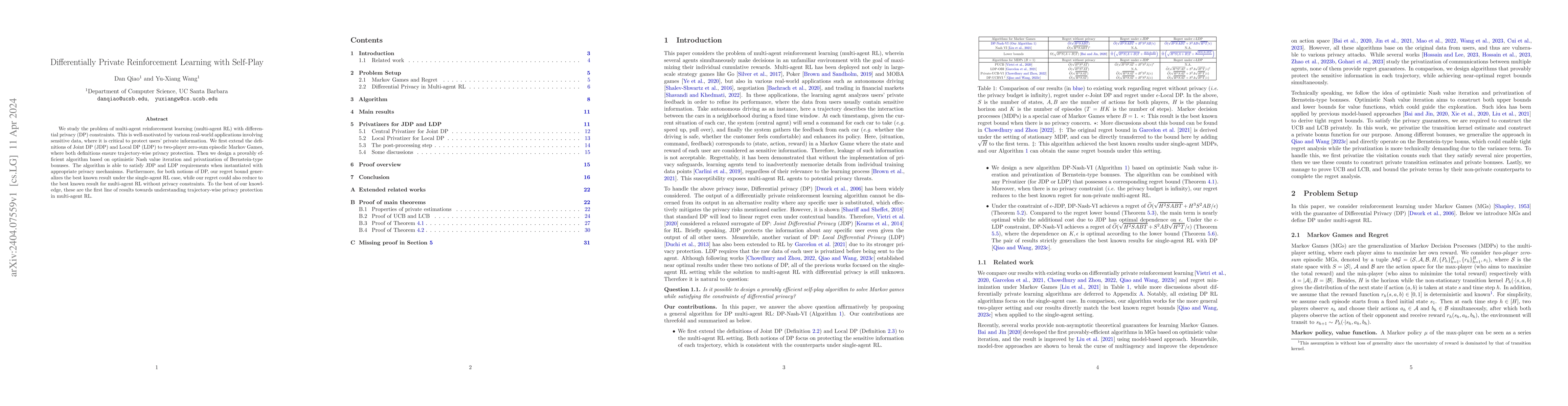 Thumbnail for Differentially Private Reinforcement Learning with Self-Play