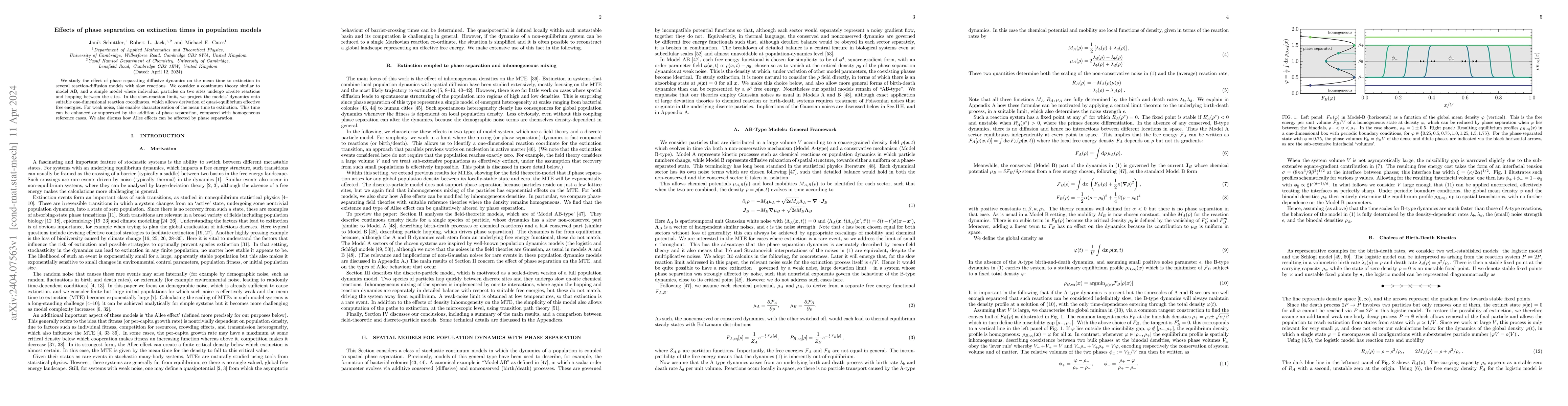 Thumbnail for Effects of phase separation on extinction times in population models