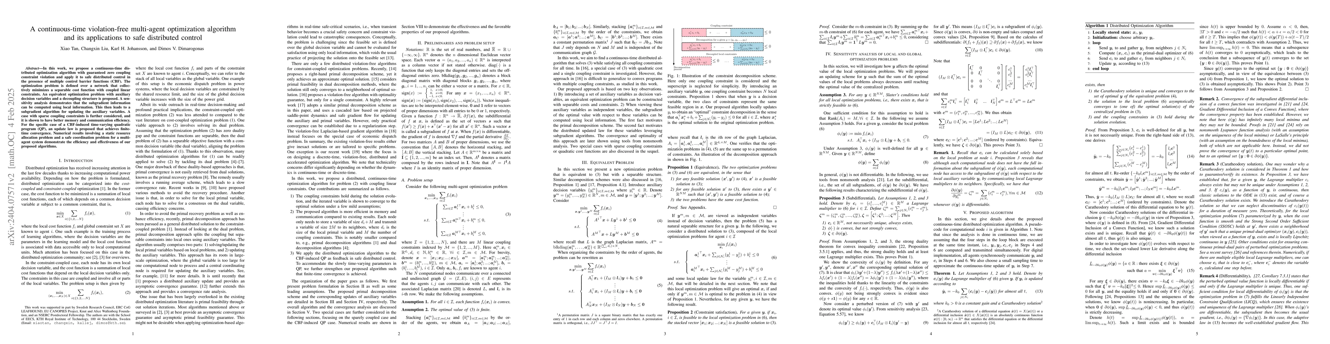 Thumbnail for A continuous-time violation-free multi-agent optimization algorithm and
  its applications to safe distributed control