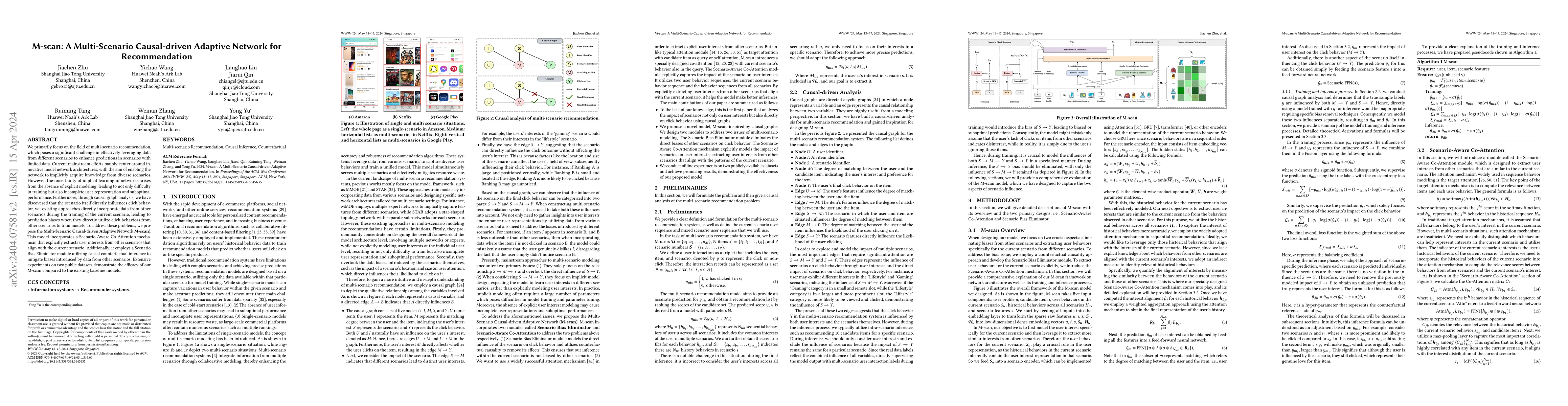 Thumbnail for M-scan: A Multi-Scenario Causal-driven Adaptive Network for
  Recommendation