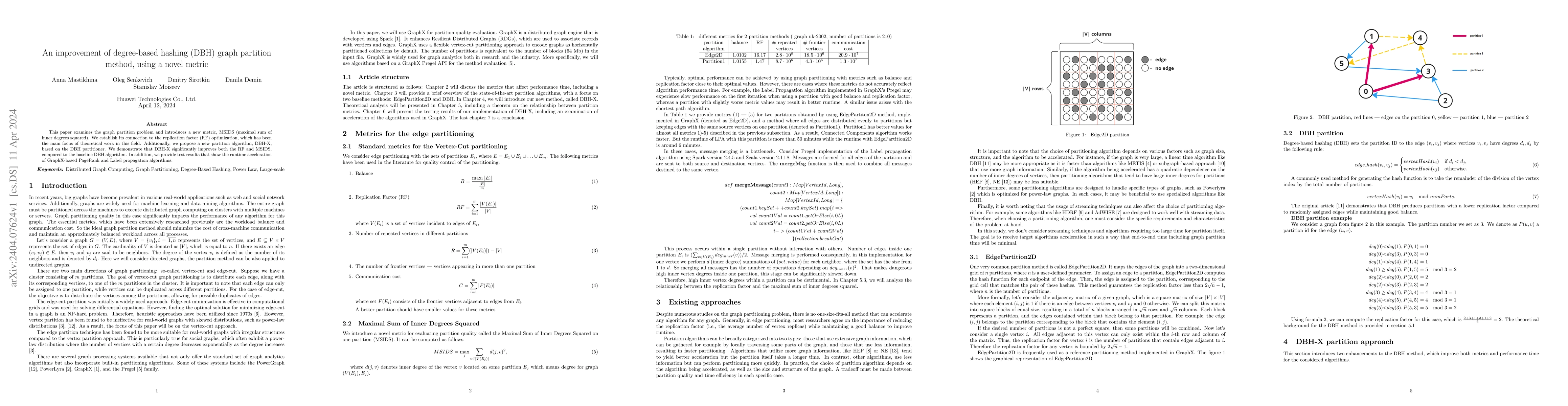Thumbnail for An improvement of degree-based hashing (DBH) graph partition method,
  using a novel metric