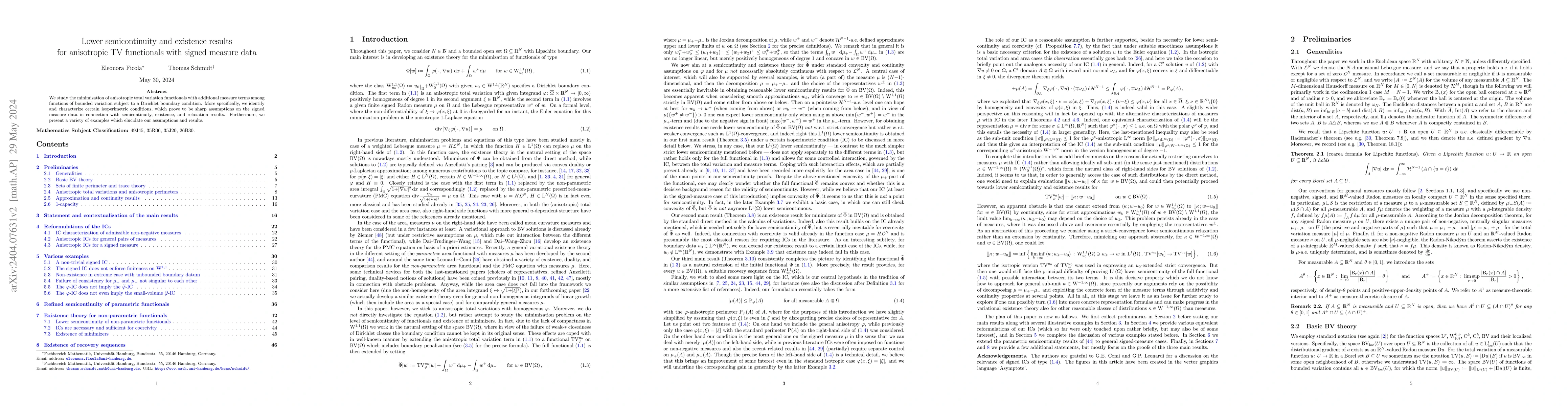 Thumbnail for Lower semicontinuity and existence results for anisotropic TV
  functionals with signed measure data