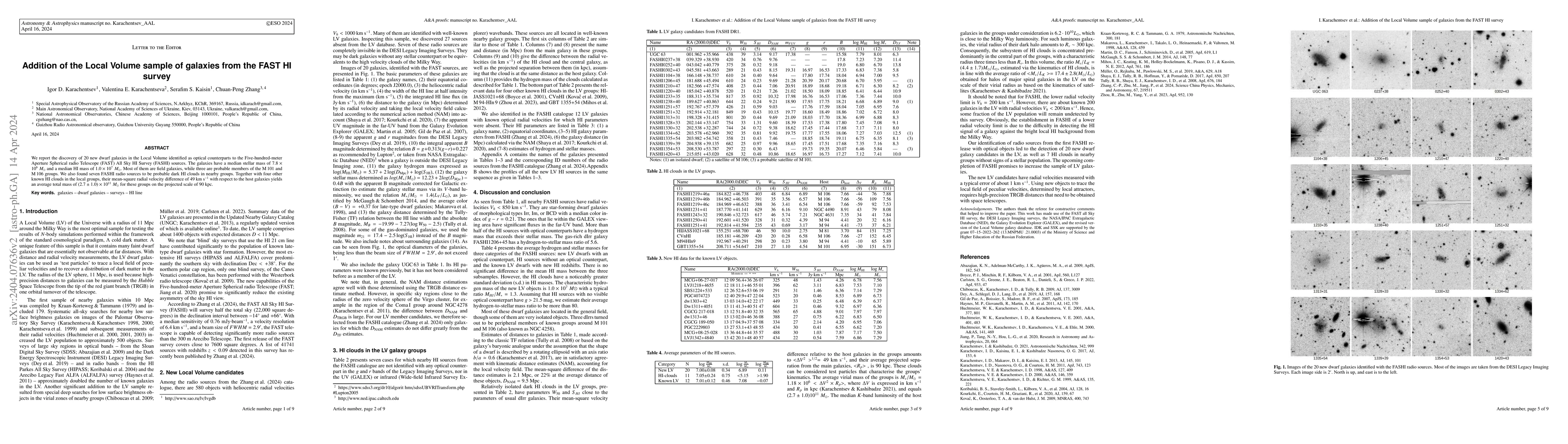 Thumbnail for Addition of the Local Volume sample of galaxies from the FAST HI survey