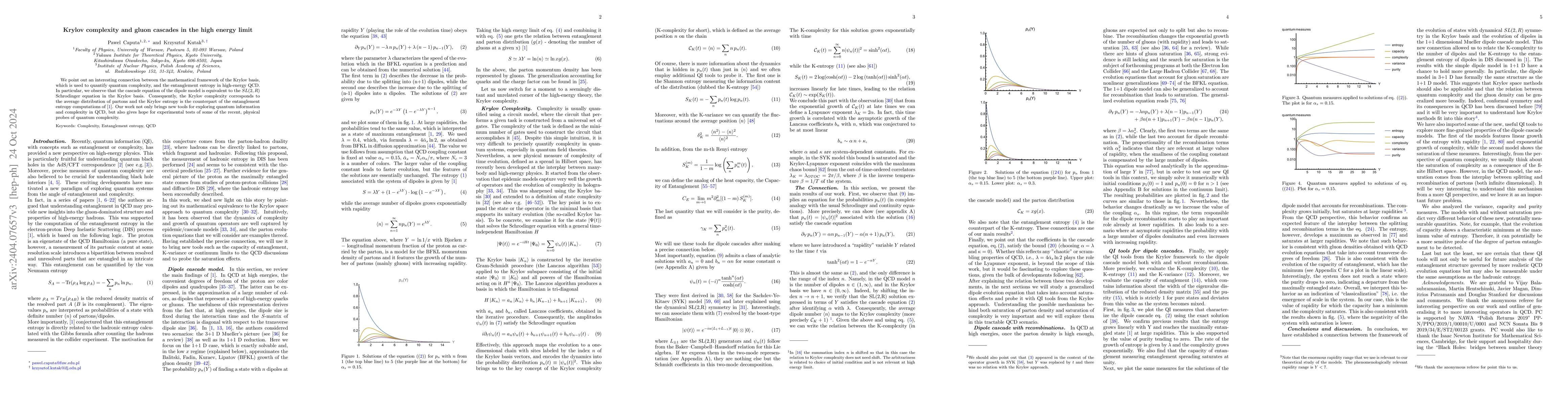 Thumbnail for Krylov complexity and gluon cascades in the high energy limit