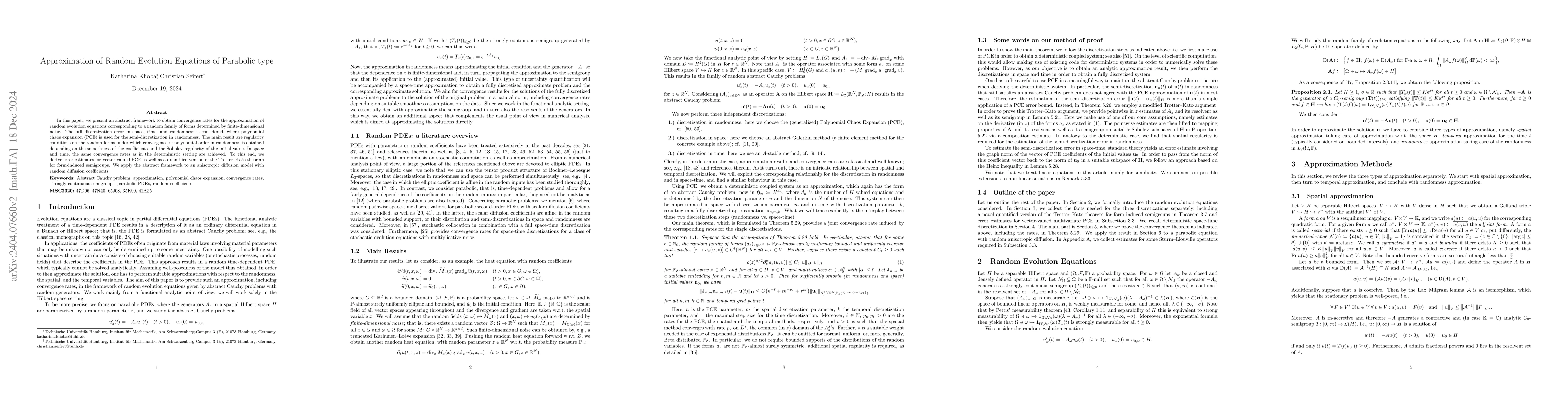 Thumbnail for Approximation of Random Evolution Equations